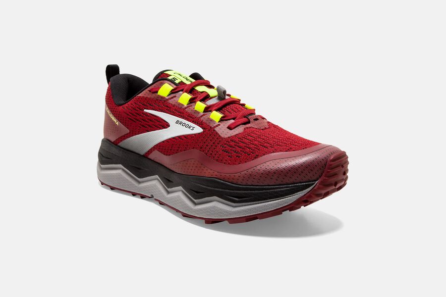 Brooks Caldera 5 Trail Running Shoes - Mens - Red/Silver/Black - BS9836412